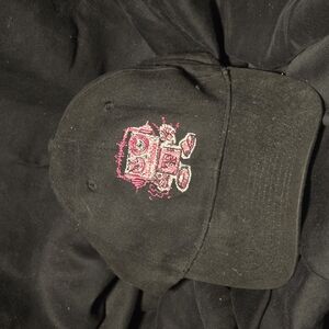 Black Cap with Pink Robot Design